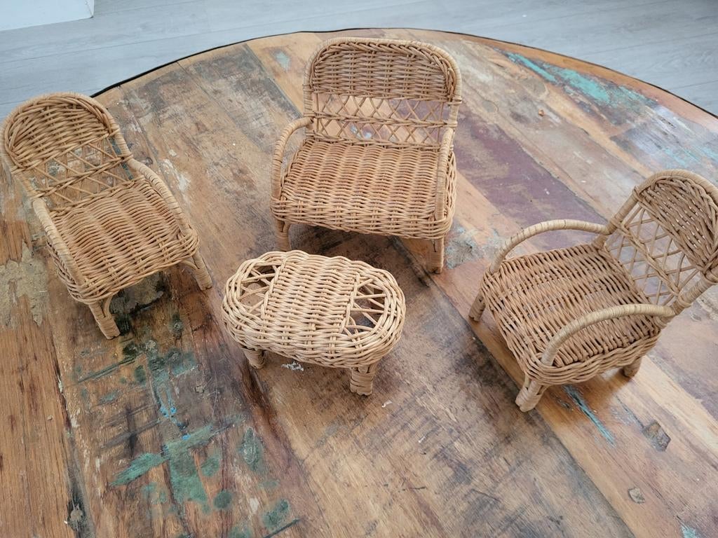 Rieten Barbie meubeltjes, Ophalen of Verzenden, Gebruikt, Barbie