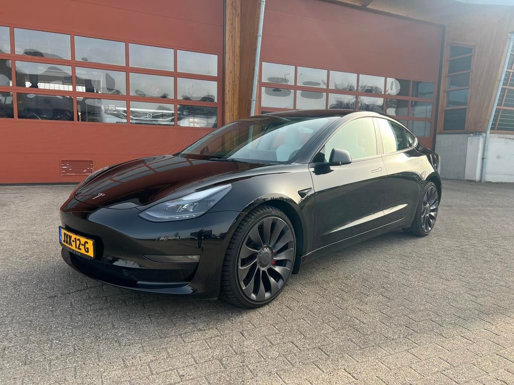Tesla Model 3 | Performance AWD | 75 kWh 91% 2021, Auto's, Tesla, Automaat, Euro 6, Leder en Stof, Zwart