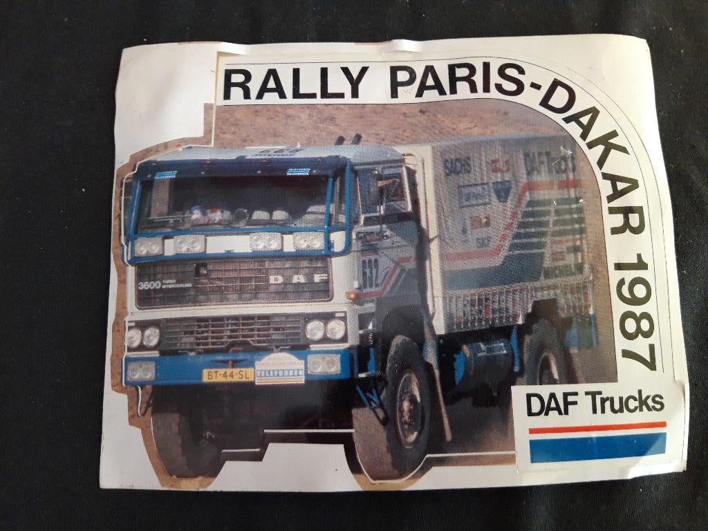 grote sticker DAF Patis Dakar 1987 – volgwagen 3600, Ophalen of Verzenden, Zo goed als nieuw, Auto's