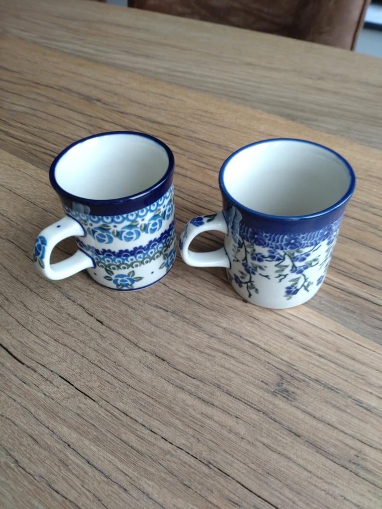 Handgemaakte en beschilderde mokken uit Polen, Keramiek, Ophalen of Verzenden, Zo goed als nieuw, Overige stijlen