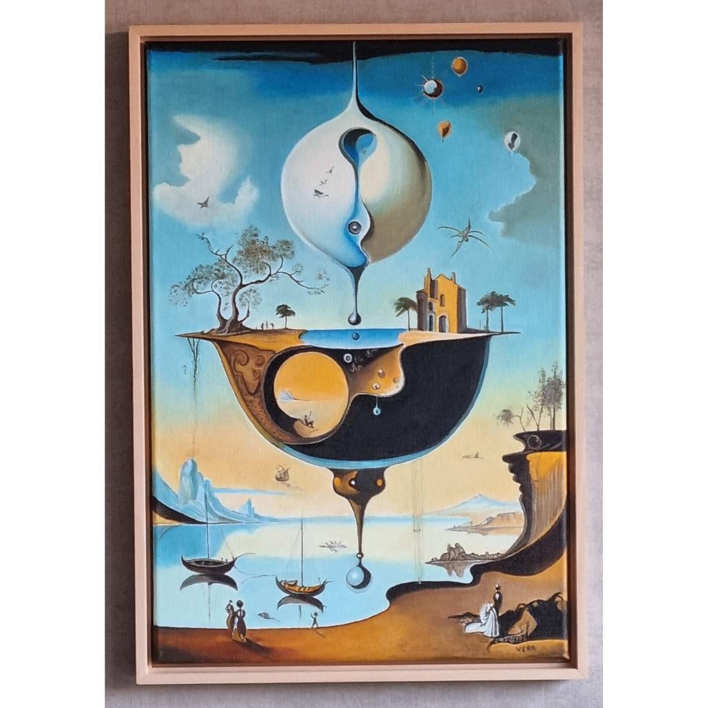 Schilderij Life but Dali style, Antiek en Kunst, Ophalen of Verzenden