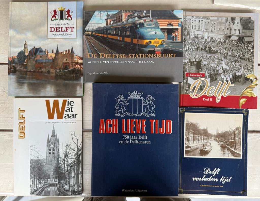 6 boeken over Delft: Historie, architectuur en stadsleven, Boeken, Geschiedenis | Stad en Regio, Gelezen, 20e eeuw of later, Ophalen of Verzenden