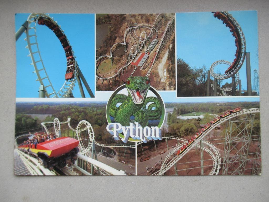 Kaatsheuvel - Efteling - Achtbaan - Python, Verzamelen, Ophalen of Verzenden, 1980 tot heden, Ongelopen, Noord-Brabant