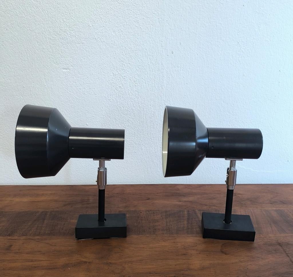 SETPRIJS! Mid Century Modern Staff Strahler W302 Spot Lamp, Ophalen, Gebruikt, Metaal of Aluminium, Vloerspot of Grondspot