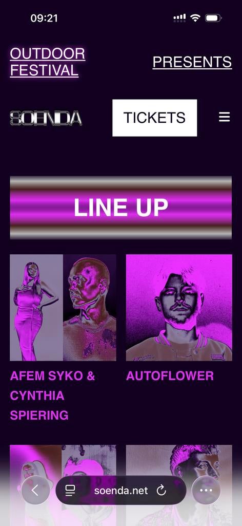 Soenda festival 30 mei, 2 tickets, Drie personen of meer