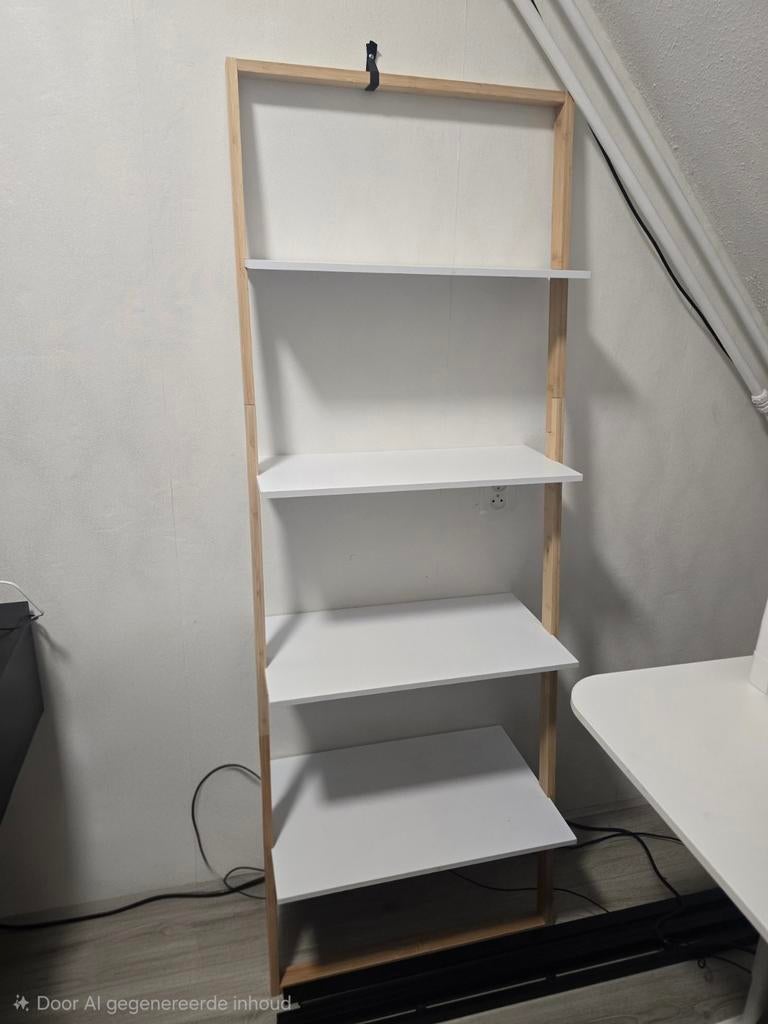 Leuke ladderkast kast wit met hout, Ophalen, Zo goed als nieuw