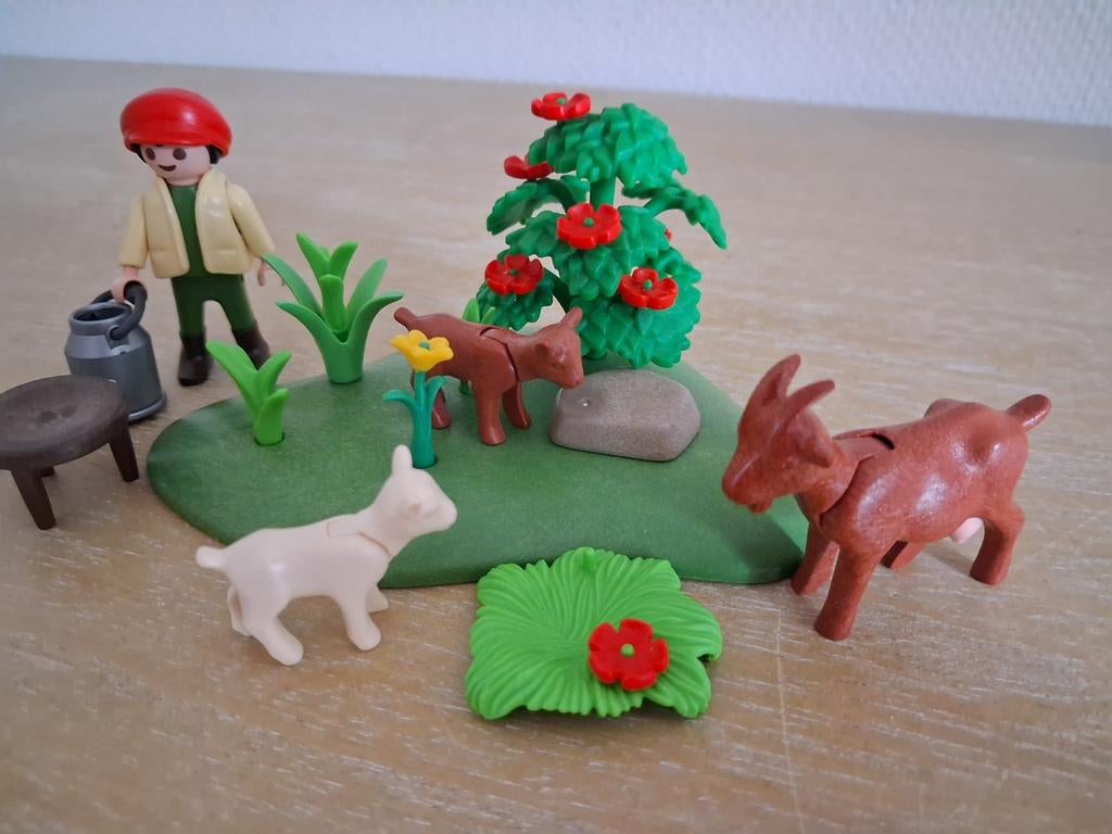 Playmobil geit met jonge geitjes en verzorging setnr 4499, Ophalen of Verzenden, Zo goed als nieuw, Complete set