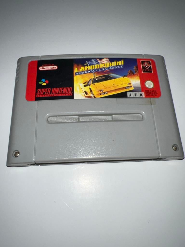 Lamborghini American Challenge SNES - Racegame Super Nintend, Spelcomputers en Games, Games | Nintendo Super NES, Gebruikt, 1 speler