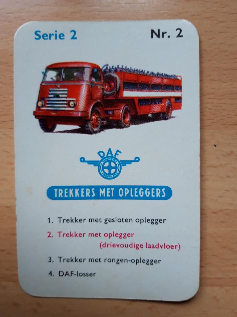DAF zevenstreper met oplegger - losse kwartetkaart, Ophalen of Verzenden, Zo goed als nieuw, Auto's
