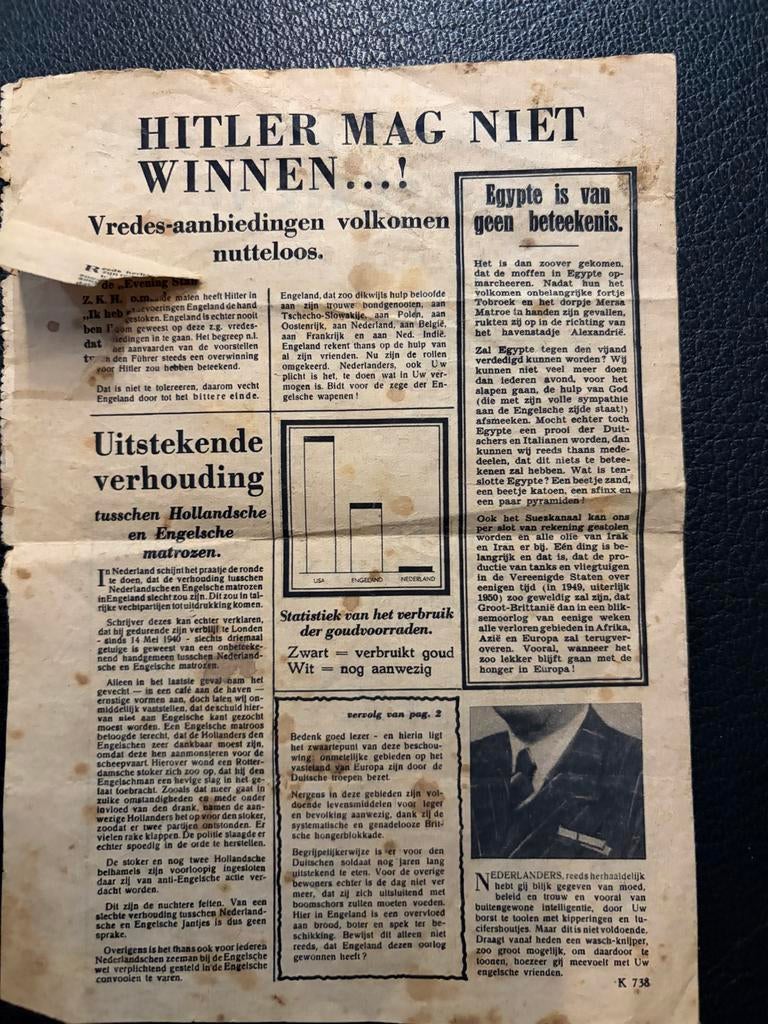 Oorlogskranten uit de Tweede Wereldoorlog, Ophalen of Verzenden, 1940 tot 1960, Nederland, Krant