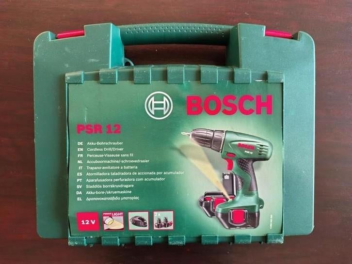 Bosch PSR 12 Accuboormachine met oplader en koffer, Doe-het-zelf en Verbouw, Ophalen, Gebruikt, Variabele snelheid, Boor- en Schroefmachine