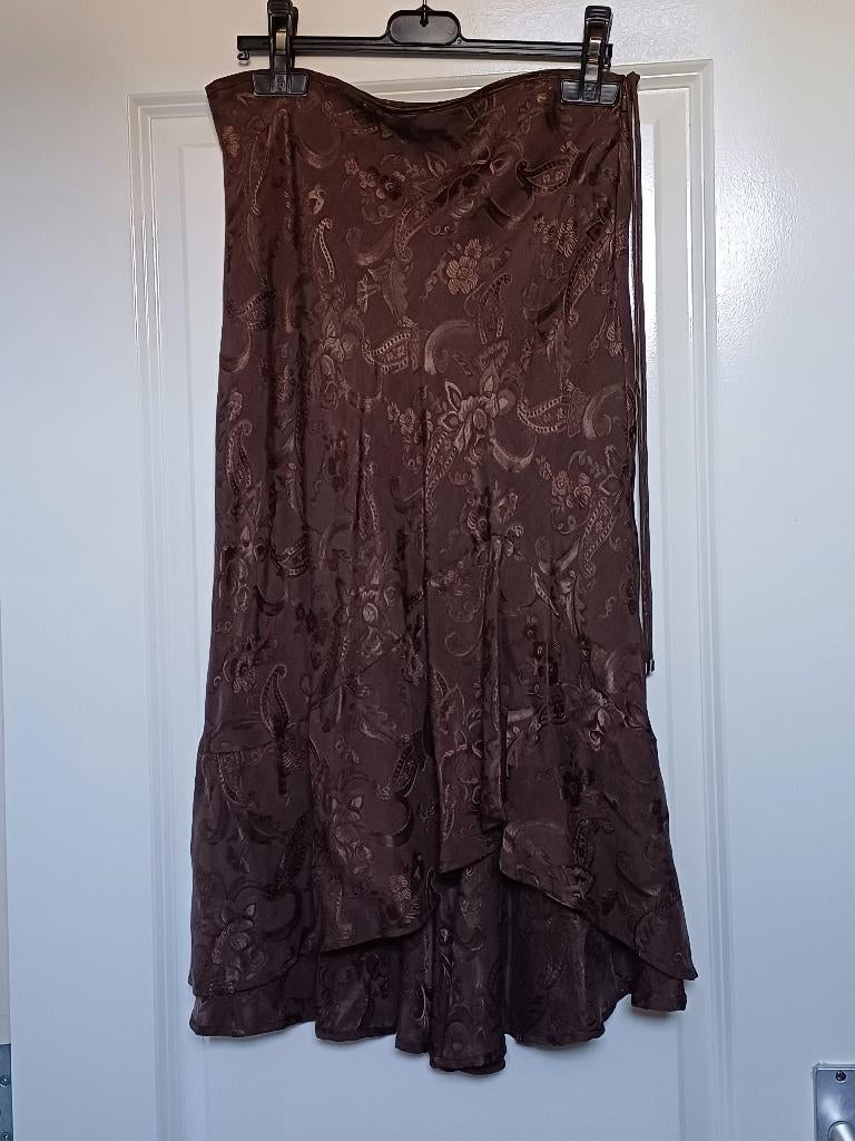 Rok Donker Bruin 36 38  Mango Paisley motief ( Jool ), Mango, Bruin, Ophalen of Verzenden, Zo goed als nieuw