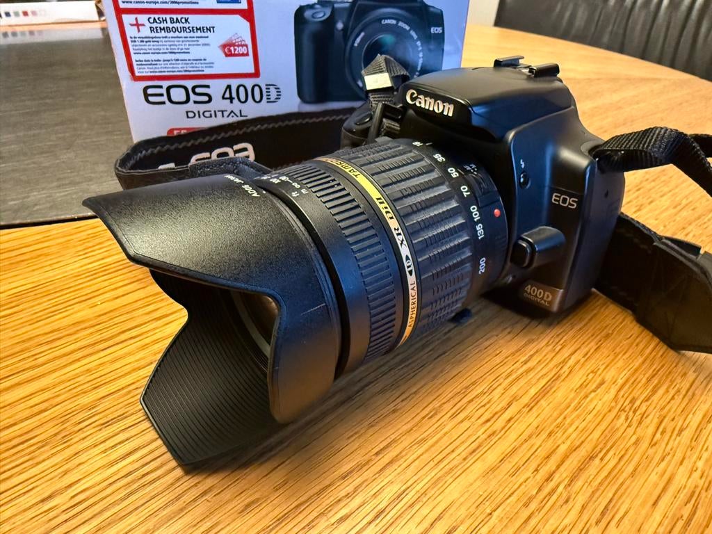 Canon EOS 400D spiegelreflexcamera met Tamron lens, Gebruikt, Spiegelreflex, Canon, Ophalen of Verzenden