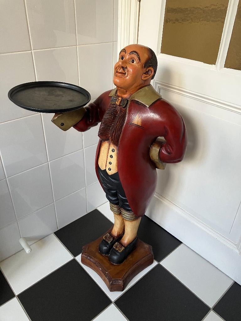 Butler beeld / portierbeeld - 1 meter hoog - Zie alle foto’s, Verzamelen, Beelden en Beeldjes, Ophalen, Zo goed als nieuw, Mens