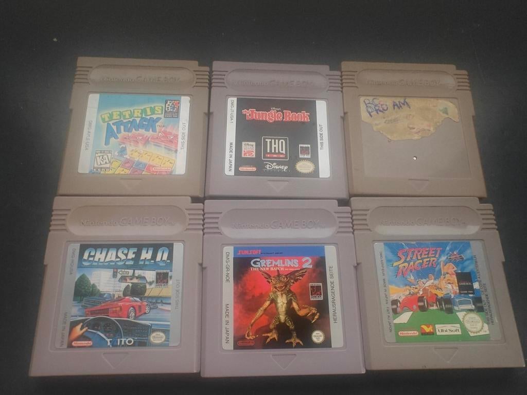 Zes Nintendo Game Boy Spellen Tetris Attack Gremlins 2, Puzzel en Educatief, 1 speler, Ophalen of Verzenden, Zo goed als nieuw