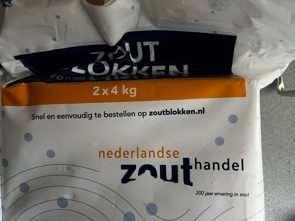 Zoutblokken 20 zakjes van 2x4kg, Ophalen, Nieuw, Waterontharder met zout