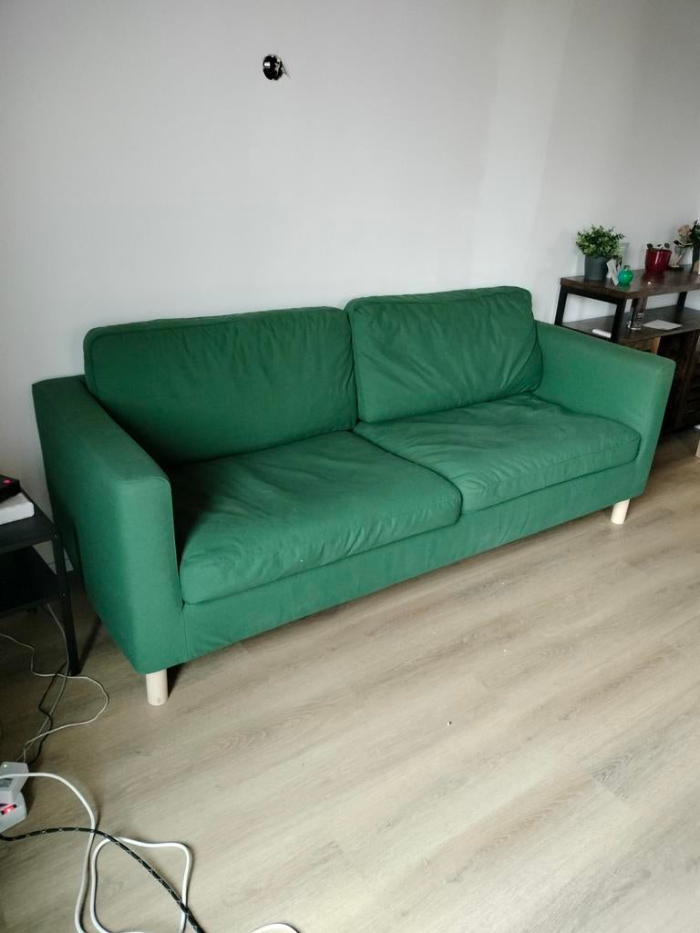 Groene bank - comfortabel en stijlvol, Gebruikt, Driepersoons, 75 tot 100 cm, Ophalen of Verzenden