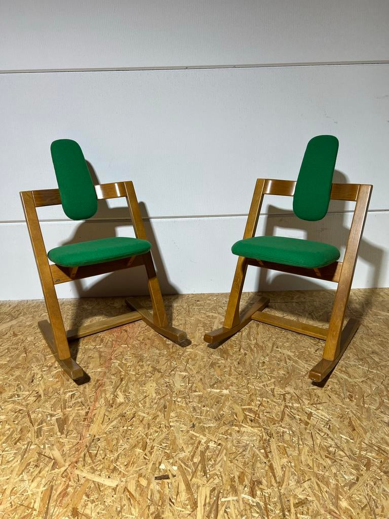 2x Stokke (Varier) Pendulum stoelen - Groen - Nieuwstaat, Huis en Inrichting, Stoelen, Twee, Overige kleuren, Nieuw, Ophalen of Verzenden