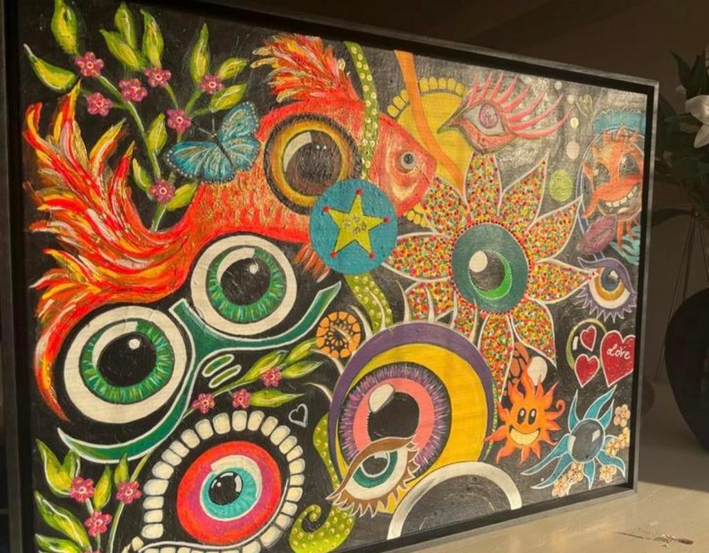 Schilderij acryl I’m watching you! NickolArt, Ophalen of Verzenden