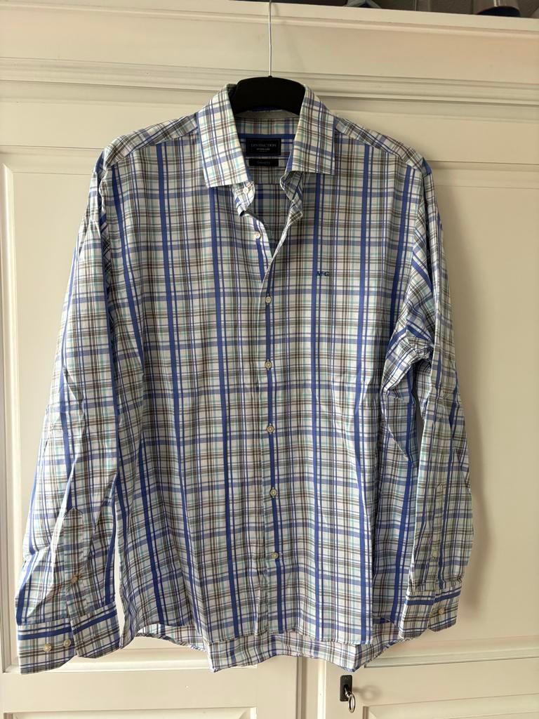 McGregor  Geruit Overhemd, Ophalen of Verzenden, Zo goed als nieuw, Blauw, Halswijdte 43/44 (XL)