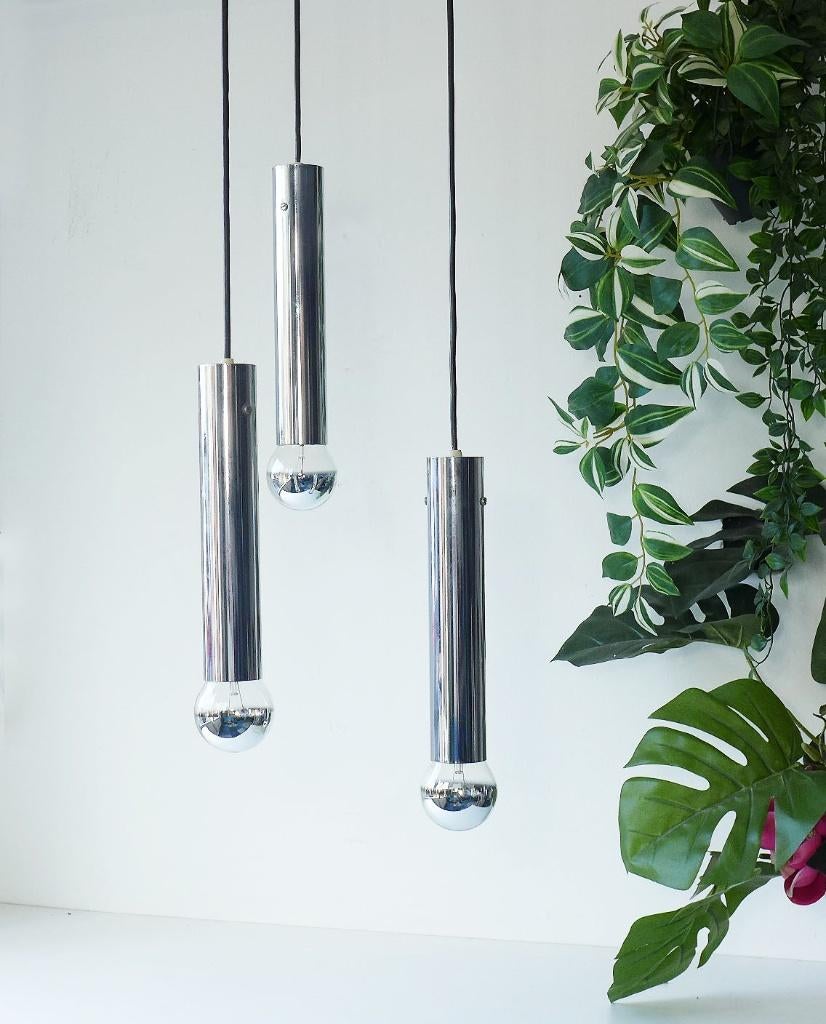 Vintage 3 Arm Lamp Jaren 60 70 Minimalistisch Chroom STAFF, Ophalen of Verzenden, Gebruikt, Metaal, Minder dan 50 cm