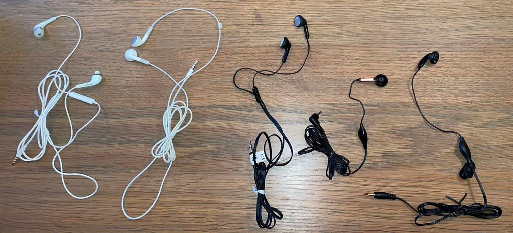Headphone oordopjes earplugs mini Jack 3,5mm 2,5mm Samsung, Ophalen of Verzenden, Zo goed als nieuw