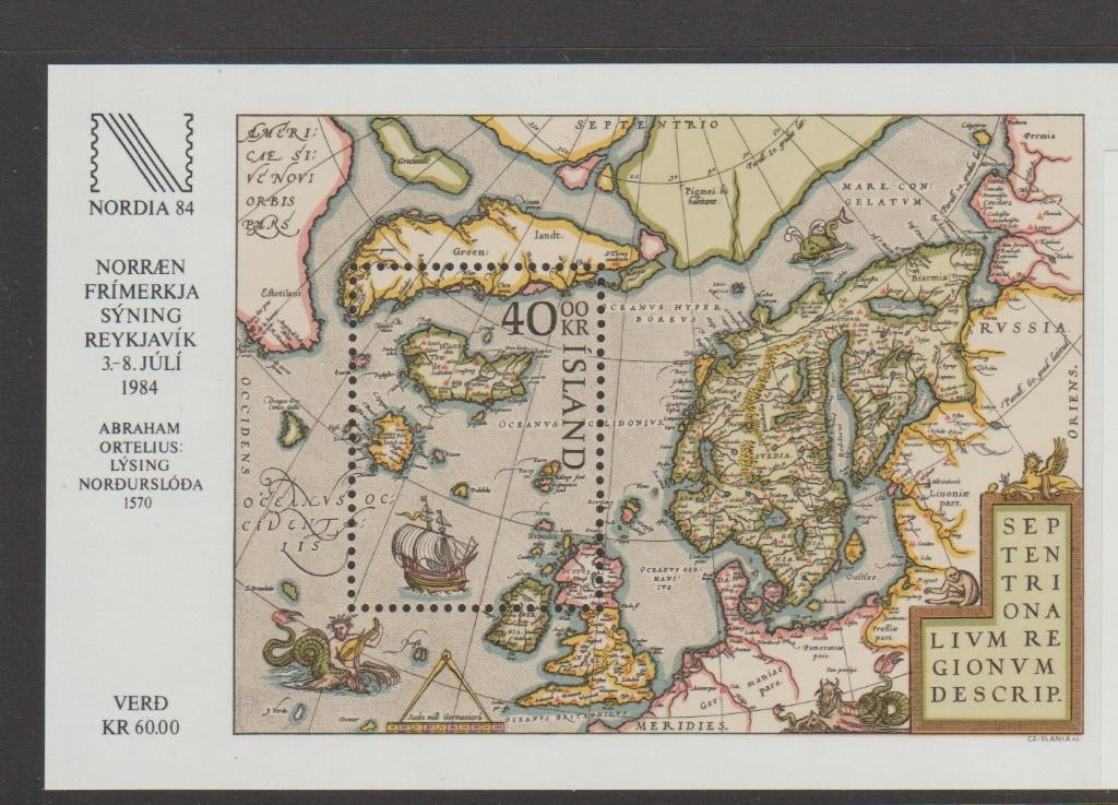 IJsland blok Nordia '84 (1984)., Verzenden, IJsland, Postfris