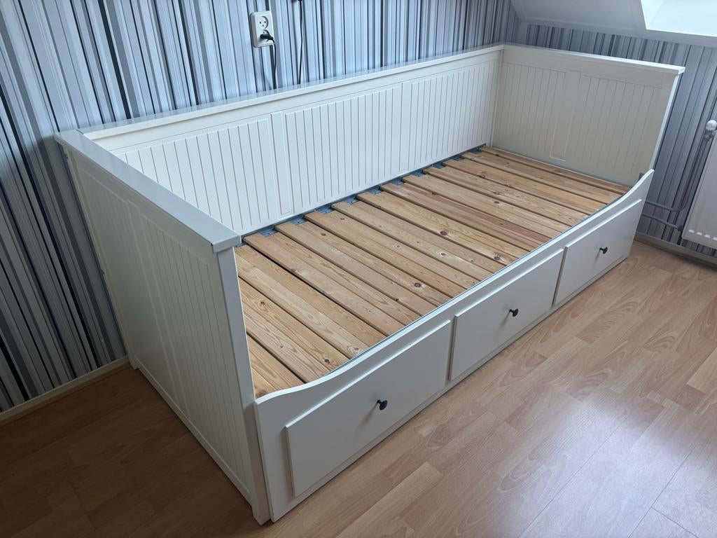 Bedframe met berging (Wit) - Extendable Daybed with Storage, Ophalen, Gebruikt, Eenpersoons, Wit