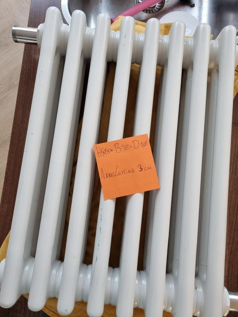 Radiator, 3 kolom, gietijzer, H50,5xB38xD10, Doe-het-zelf en Verbouw, 30 tot 80 cm, Gebruikt, Radiator, Minder dan 60 cm
