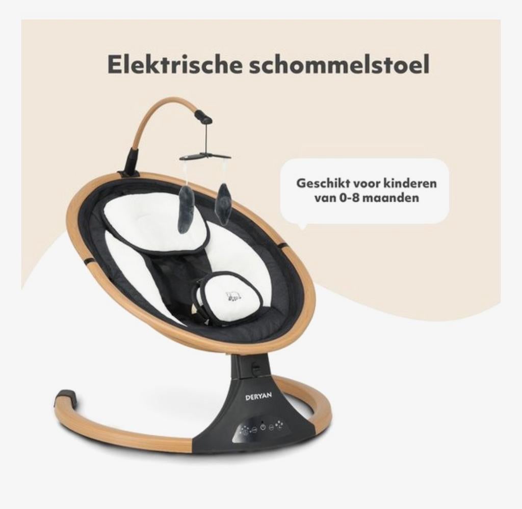 Deryan elektrische schommelstoel met Bluetooth, Kinderen en Baby's, Kinderstoelen, Ophalen of Verzenden, Nieuw, Overige typen
