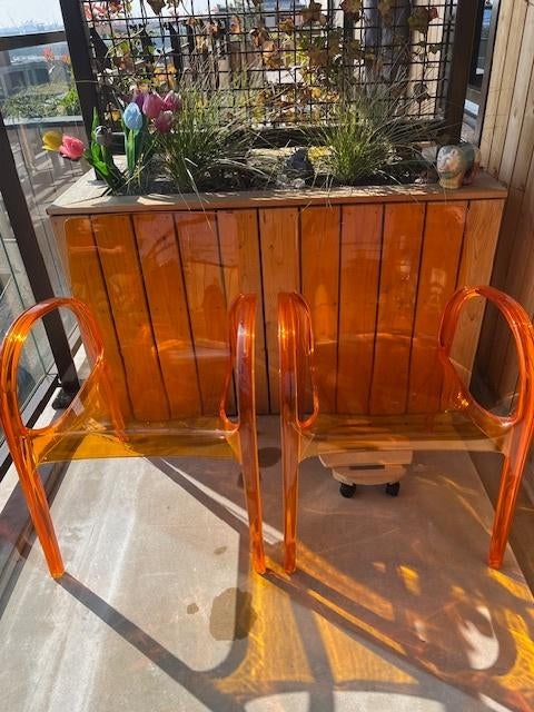 tuinstoelen (design), Ophalen, Gebruikt, Kunststof, Stapelbaar