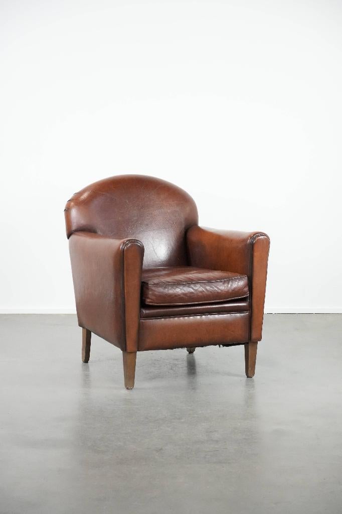 Fauteuil van mooi gevormd schapenleer in Art Deco design, Ophalen, Gebruikt, Art Deco, Klassiek, .