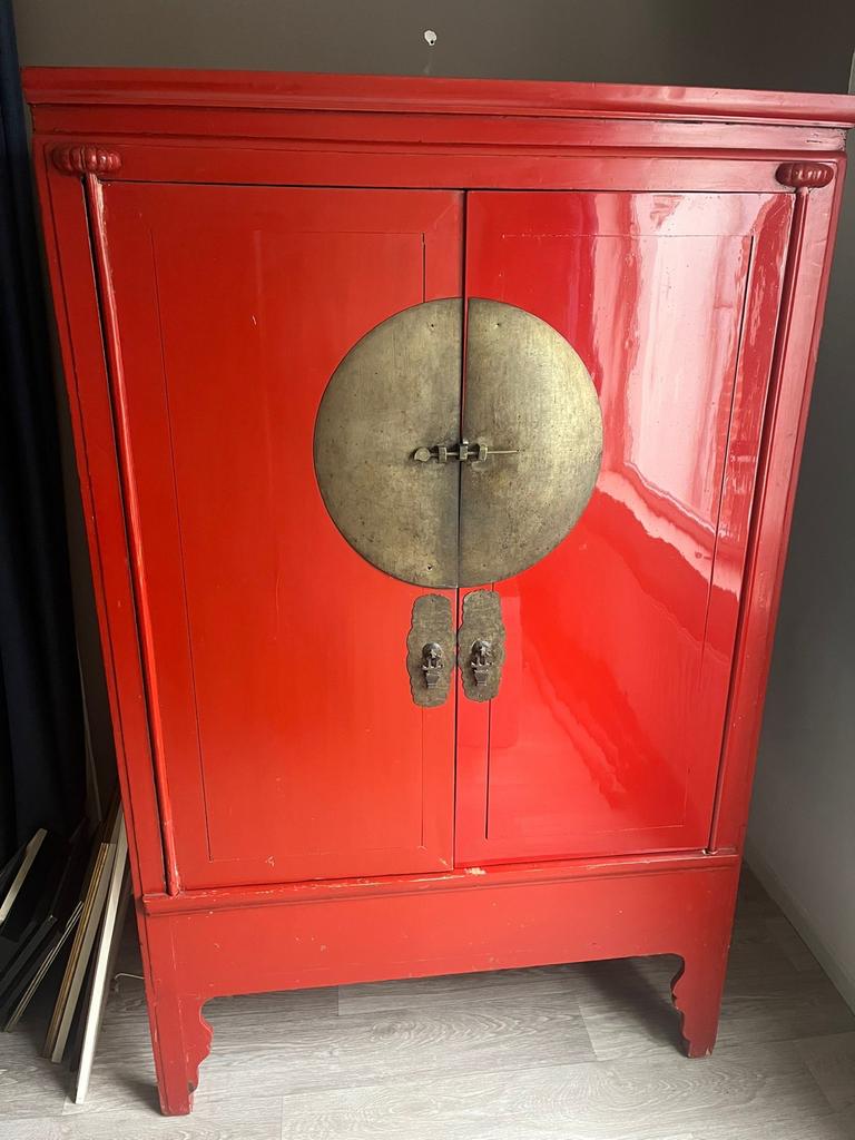 Rode Chinese bruidskast, Ophalen, Gebruikt