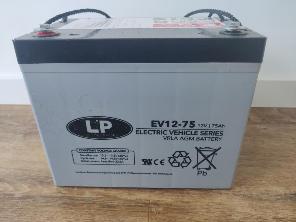 AGM Deep Cycle accu EV12-75 12V 75Ah, Ophalen