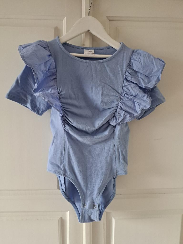 body t-shirt met ruffle's  (Zara), Meisje, Ophalen of Verzenden, Zo goed als nieuw, Zara