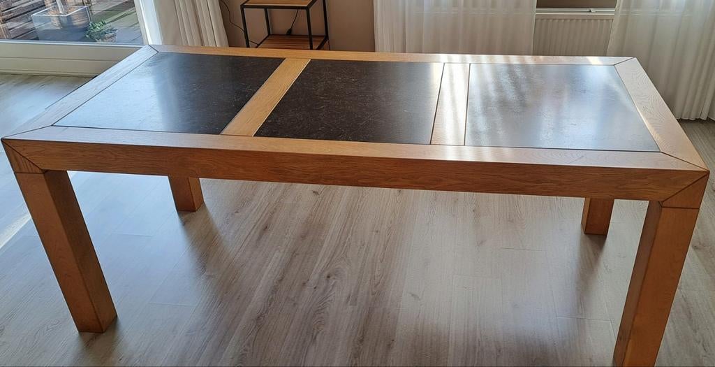 Eettafel 200x90, Huis en Inrichting, Ophalen, 50 tot 100 cm, Zo goed als nieuw, Vijf personen of meer
