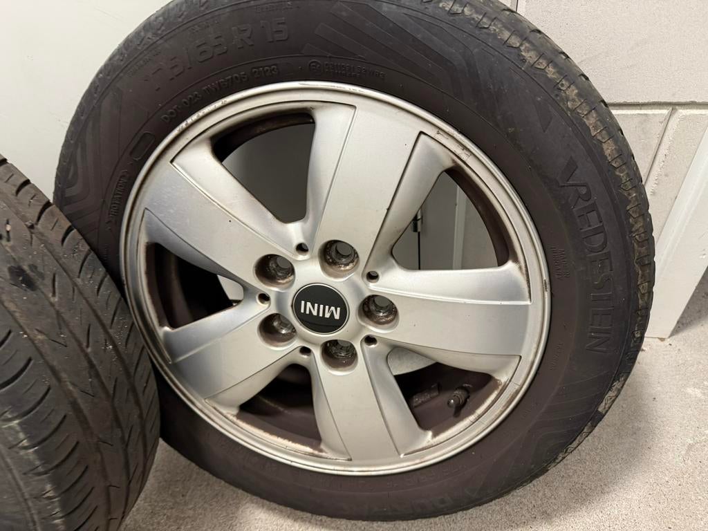 Mini cooper banden met velgen, Ophalen, Gebruikt