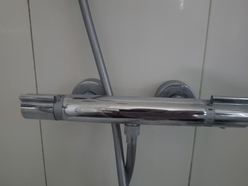 Douche mengkraan met stang en douchekop - 1.5 jaar oud, Ophalen, Gebruikt, Chroom, Douche