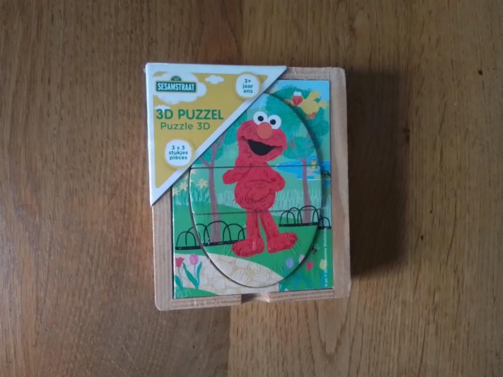 Sesamstraat 3D Puzzel Elmo - Nieuw in verpakking, Ophalen of Verzenden, Minder dan 10 stukjes, Nieuw, 2 tot 4 jaar