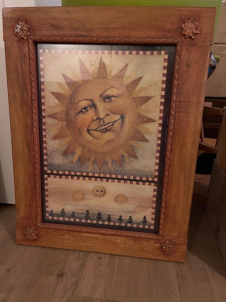 Maan en zon schilderij, Ophalen