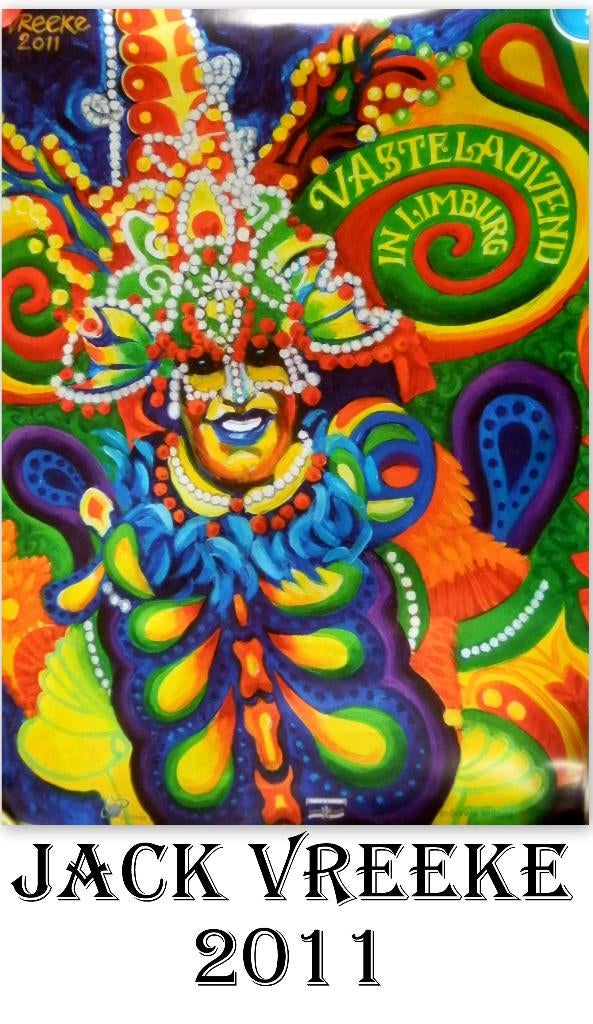 carnaval poster limburg 2011 gemaakt door jack vreeke, Ophalen of Verzenden, Zo goed als nieuw, A1 t/m A3, Film en Tv
