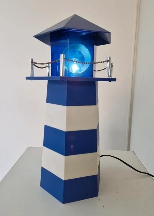 Blauwe Vuurtoren Lamp – Draaiend Licht Effect, Ophalen of Verzenden, Minder dan 30 watt, E27 (groot), Led-lamp