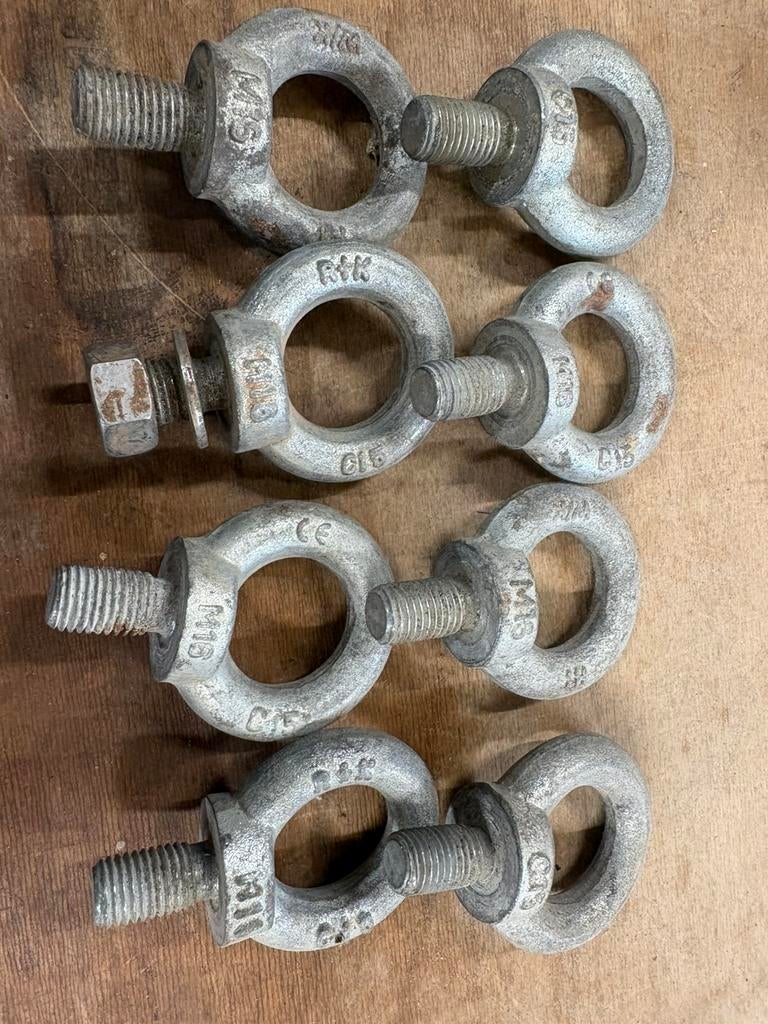 8 Oogbouten M16, Ophalen, Gebruikt, X, Bouten of Moeren