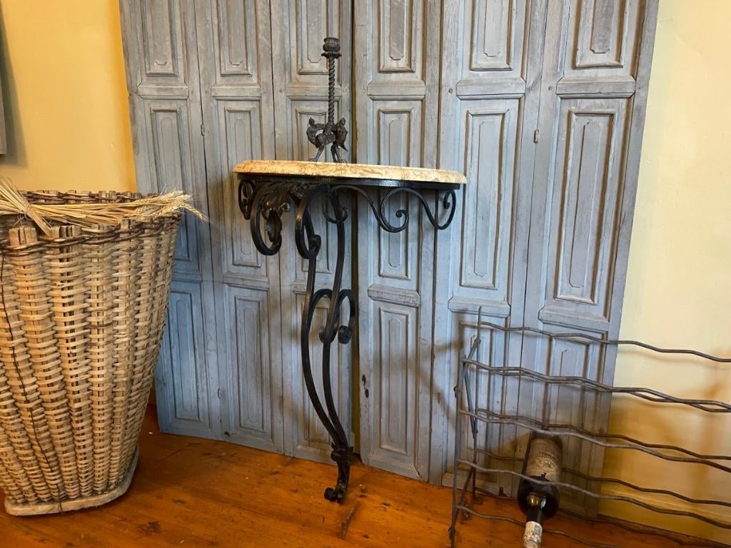 19e eeuw Side Table Console Wandtafel Wandconsole met marmer, Antiek en Kunst, Antiek | Meubels | Tafels, Ophalen