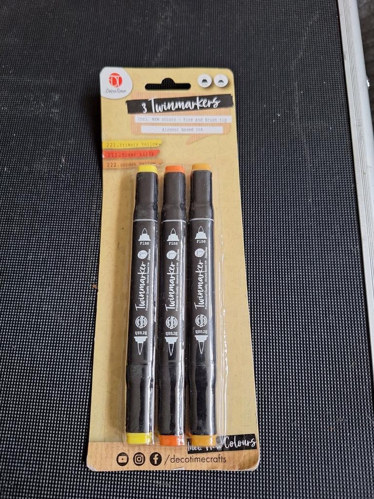 3 twinmarkers van Deco time, Onbekend, Nieuw, Ophalen of Verzenden, Potlood of Stift