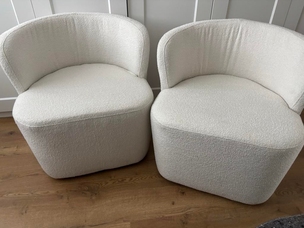 Set van 2 Teddy Stoelen - off white, Ophalen, Twee, Wit, Nieuw