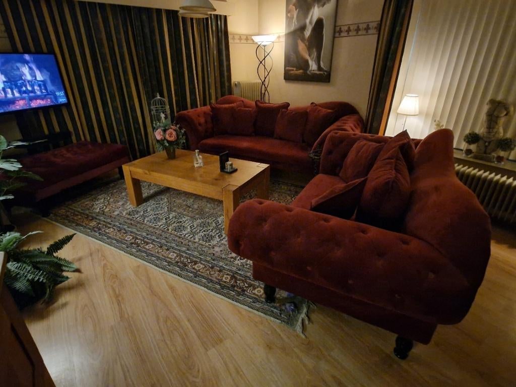 Bankstel, Huis en Inrichting, Ophalen, 150 tot 200 cm, 75 tot 100 cm, Zo goed als nieuw