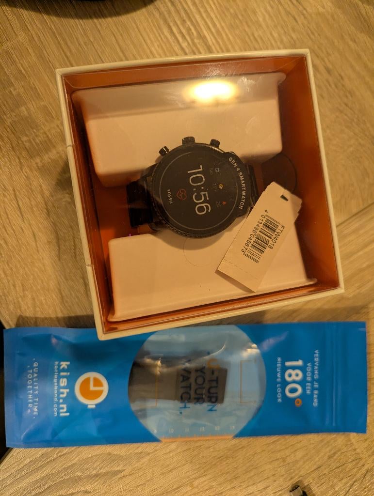 Fossil Q Explorist 2 FTW4018 Smartwatch + extra band, Hoogte, Zwart, Fossil, Ophalen of Verzenden