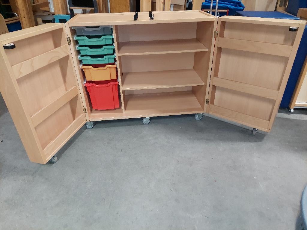 Klassehout knutselkast / multivouwkast / KDV-kast, 100 tot 150 cm, Ophalen of Verzenden, Zo goed als nieuw, School / KDV