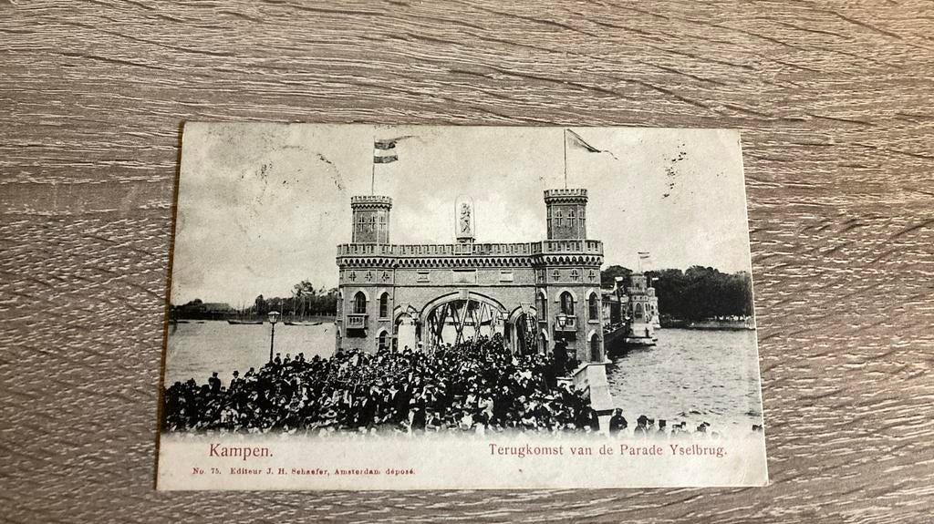 Oude ansichtkaart Kampen 1903 Parade Yselbrug, Ophalen of Verzenden, Voor 1920, Gelopen, Overijssel